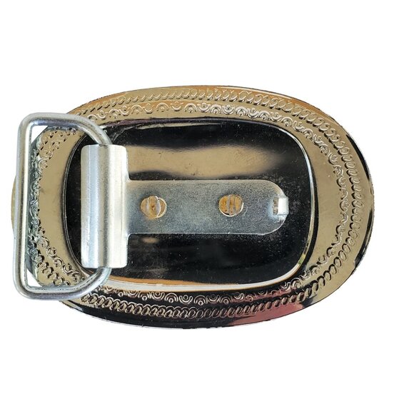 Belt Buckle Bald Eagle Silver Tone with Gold Metal Applique  2" x 3" - Picture 3 of 6